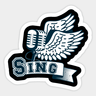 Sing Vintage Microphone Karaoke Singer Sticker